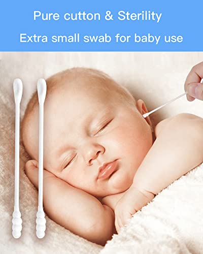 1600 Double Head Ear Spoon Cotton Swab, Double Side Tightly Wrapped Tips Paper Stick Soft Gentle,Chlorine-Free Hypoallergenic, Cotton Swabs For Cleaning Ear,Cruelty-Free Ear Swabs, Round & Spiral #TOP2