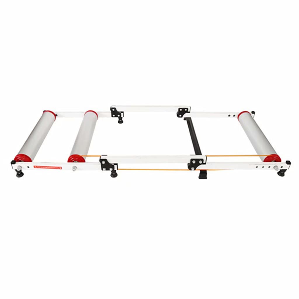 trenażer rowerowy do użytku w pomieszczeniach, Rowerowa platforma treningowa, kryty składany cichy trenażer ze stopu aluminium, stojak na rolki do jazdy rowerze górskim i szosowym(Silver)