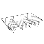 MEHRU Stainless Steel Dish Drainer Rack – Kitchen Dish Drying Rack with 18 Slots Anti-Rust Wire Dish Rack for Kitchen Countertop L48.5 x W30 x H10cm (Grey)