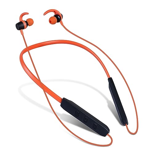 Image of in-Ear Bluetooth Wireless Headphones with Mic, Super Bass, 11.2mm Drivers, Clear Calls, Snug-Fit, Fast Charging, Magnetic Buds Wireless Neckband (Black)