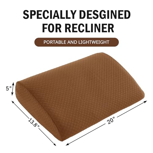 HOMBYS Lumbar Support Pillow for Recliner Chair, Memory Foam Back Support Cushion for Elderly,Extra Large Lumbar Support Pillow,Thick Backrest for Home Reading (Coffee, 20“x13.5"x5") by HOMBYS - Image 6