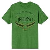 Harry Potter Quidditch World Cup Ireland Men's Green Short Sleeve Crew Neck Tee-XXL