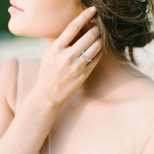 STARCHENIE Promise Ring for Her 925 Sterling Silver Round Engagement Wedding Ring for Women Size 5-102