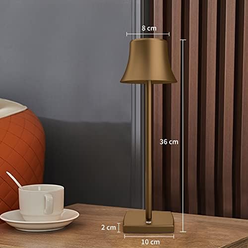 YIKUI Cordless Table Lamps, 5000 mAh Rechargeable Battery Equipped with USB Output Port and 3 Lighting Modes Dimmable LED Desk Lamps, for Restaurant Terrace Bedroom Study Office (Titanium)