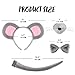 Spooktacular Creations Halloween 4 Pieces Grey Mouse Costume Accessory Set for Adults and Kids, Rat Mouse Ears Headband, Halloween Animal Costume Accessories Set
