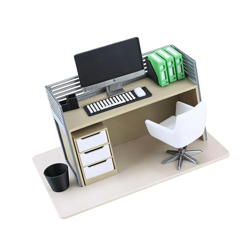 Mobiliario de oficina en miniatura para decorar estudios de casas de muñecas
