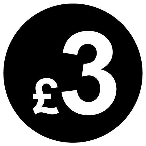 £ Black Price Stickers - 20mm, £3, 200 — image 1