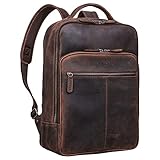 STILORD 'Pietro' Zaino Business Pelle Grande Zaino per Laptop da 15,6 Pollici Backpack Vintage per Ufficio Lavoro Trolley XL in Cuoio, Colore:zamora - marrone