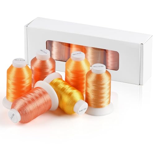 Sewing Thread Kit,Lemonfilter 6 Colors Thread for Sewing 550 Yards Per Spools Polyester Hilos para Coser for Sewing Machine, Hand or Embroidery, Sewing Threads Assortment for Beginners(Yellow)