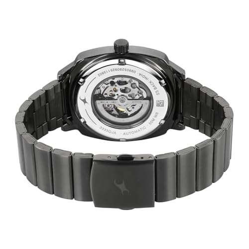 Image of Fastrack Automatics 3.0 Analog with Dusty Rose Dial Gun Stainless Steel Metal Strap Watch for Men - 3333QM01