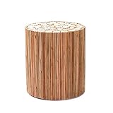 ZHIRONG Round Solid Wood Side Table Living Room Coffee Table Corner Table Bedside Table Telephone Ta