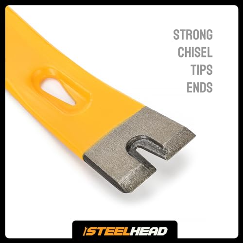 STEELHEAD 15" Heavy-Duty Flat Pry Bar,Integrated Nail Puller,Rust & Corrosion Resistant Enamel Finish,Ultra-Durable Forged Heat-Treated Carbon Steel,Flat,USA-Based Support,SH-PB-B1-15-1 - Thumbnail 5