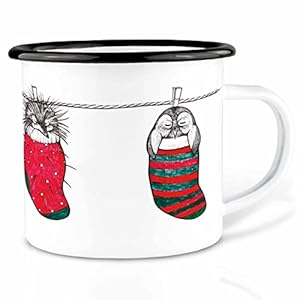 Ligarti Emaille Tasse (leicht & robust) | Camping Becher handveredelt in Deutschland | Teetasse für Weihnachten…