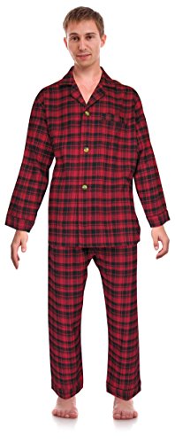 RK Classical Sleepwear Men’s 100% Cotton Flannel Pajama Set,