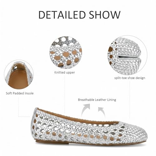 Image of VBDB Mesh Ballet Flats for Women Split Toe Tabi Flats Wide Width Mesh Flats Low Heel Casual Ballerina Comfortable 2026 Spring Summer Shoes