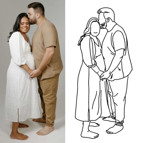 Custom T-Shirt Design Your Own, Tee Portrait from Photo, DIY Design of Simple Drawing,Customized Tee Gifts for Men Women (S,Simple Drawing)