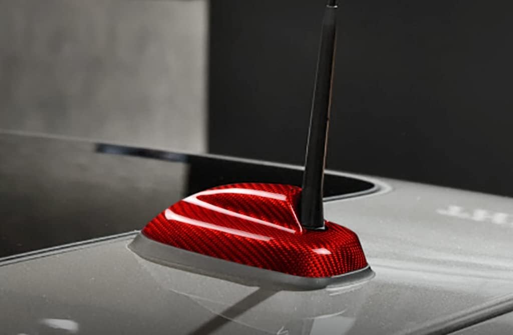 New Carbon Fiber Antenna Cover Compatible with Mini Cooper F55 F56 2013-2020 (Red)