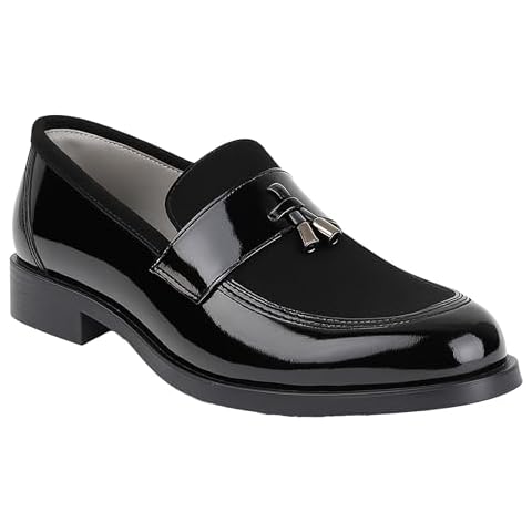 Boys Black Suede Faux Leather Loafers Cover