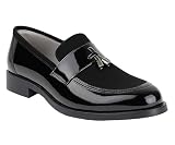 Chaussures habillées en Simili Cuir en Daim pour garçons, Mocassins Formels à Pampilles à Enfiler Taille 25