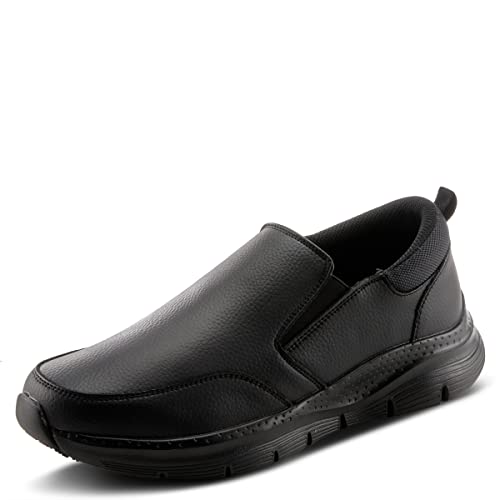 Spring Step Professional Whitaker Men's Leather Slip-On Shoes – Cushioned, Lightweight, Oil & Skid Resistant, Arch Support, Removable Insole
