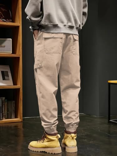Image of Leriya Fashion Men's Cargo Pants | 4 Pocket Cotton Cargo Joggers for Men | Loose Fit Stylish Pant with Pockets | Casual Baggy Trousers & Streetwear Lower