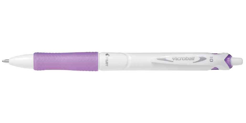 Stylo bille Pilot Acroball violet grip confort écriture fluide rétractable - 3