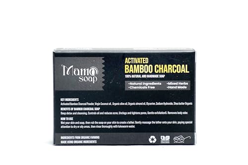 Image of Luxury Soap - Handmade Organic Ayurvedic Bath Bar with Pure Essential Oils for Glowing Skin | Sulfate-Free | For Men & Women (Pack of 3) (3, Charcoal)