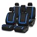FH Group FB032BLUE114 Blue Unique Flat Cloth Car Seat Cover (w. 4 Detachable Headrests and Solid Bench)