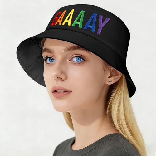 Image of Gay Pride Trucker Hat for Men and Women Rainbow LGBT Embroidered Adjustable Washable Baseball Cap Accessories Gifts