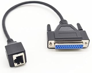 9.84 ft RJ45 to DB25 Female Network Cable, DB25 Female to RJ45 Female Connection Cable 8P8C to DB25 Debugging Cable Network Switch Industrial Control Cable for Switch, Routers, Computers (3Meter)