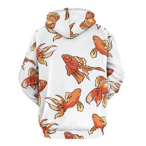 Hoody sweatshirt pull poisson rouge pour affronter le froid avec style
