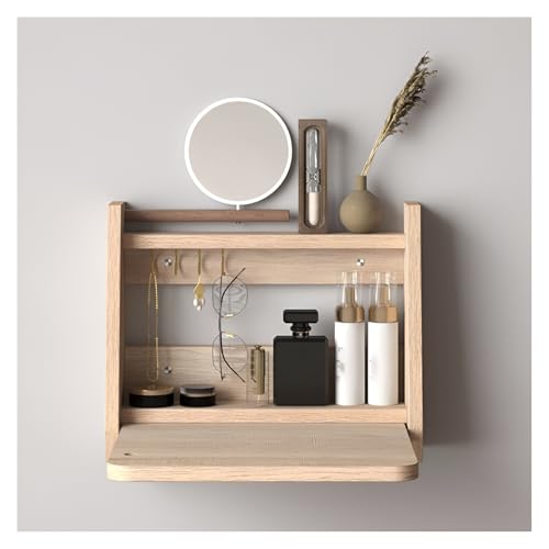 Bureau mural pliable en bois 40cm, table flottante gain de place