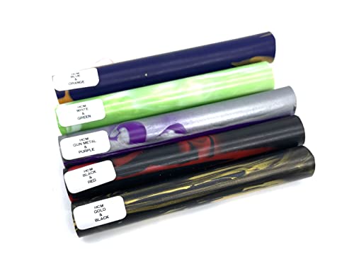 Pen Kit Mall - 2 Color Acrylic Round Pen Blanks - 3/4 x 3/4 x 5.25 5 Pc Sets - Pen Turners - Vibrant Assorted Colors - Woodworkers favorite for Pen Kits (2 Color Round Group 1)