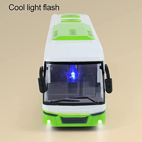 Drfeify RC Bus Model, Large 1/30 Bright Colour Wireless Electric Remote Control Bus Toy Simulation Vivid for Kids Toy for Children over 3 Years Old (White Green) - Image 4