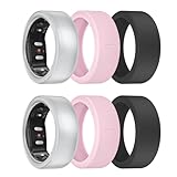 MAKCPOIMER 3/6 Pack Ring Cover for RingConn Gen 2 Air, Elastic Silicone Ring Protector for RingConn Gen 2/1 Working Out Accessories Men Women (6P-2Pink+2Clear+2Black, S (7/8/9/10/11))