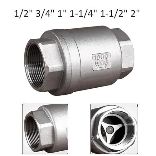 Clapet anti-retour vertical contre reflux eau rouille inox 304 - 3