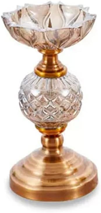 Table Candlestick European Ornaments Crystal Glass Incense Smoked Candle Table Gold Living Room Decoration