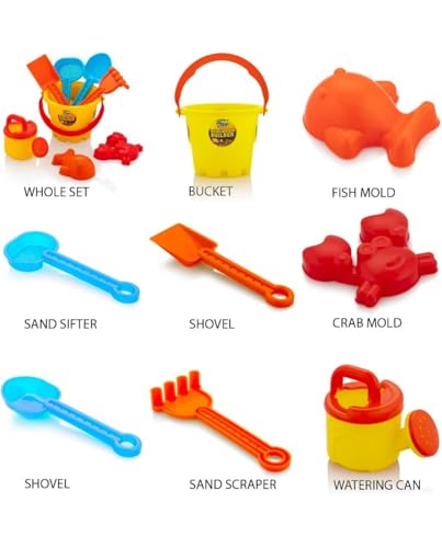 Image of HJ funzone Sand Castle Building Beach Toy Set, Plastic, for Kids, Creative Summer Fun Activity Play