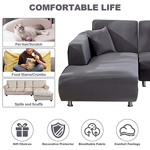 Sofaüberwurf jianyana elastischer Bezug für L-förmige Sofas