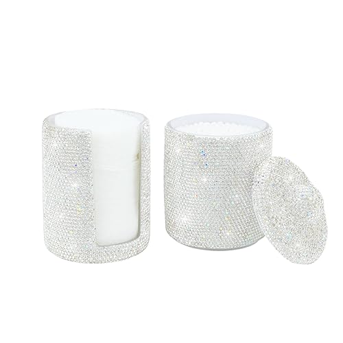 Rhinestone Cotton Ball Pad / Make Up Pads Dispenser Holder