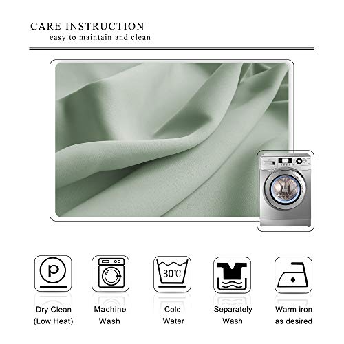 Wontex Blackout Curtains Room Darkening Thermal Insulated Grommet Curtain For Bedroom/Living Room, 52 X 95 Inch, Light Green, 2 Panels #TOP6