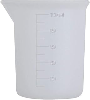 POFET 10pcs 100ml Silicone Measuring Cups Reusable Precise Scale Resin Mixing Cups for Epoxy Resin, Casting Molds, Slime, Art, Waxing,Cup Turner