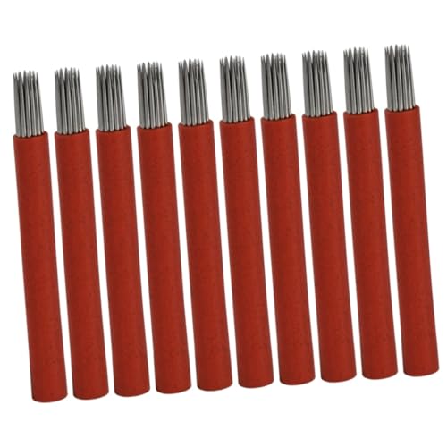 Gatuida 50 piezas Cuchillas de Microblading de Inoxidable con Tubo de Plástico Herramientas de Maquillaje para Cejas Precisión y Durabilidad
