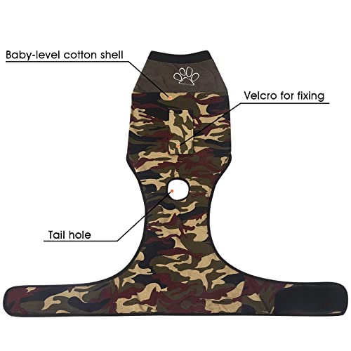 Image of Jiupety Dog Recovery Suit Adjustable, Dogs Bodysuit for Abdominal Wound After Surgery, Substitute E-Collar, L Size, Anti-Licking Surgical Dog Onesies, Camo