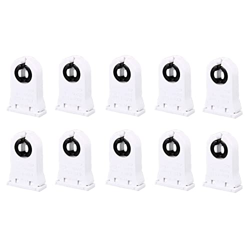 YOKIVE 10 Pcs Fluorescent Lumière Support, T8/T12 Lampe Prise G13 Base Non Shuntée Prise Lumière Pièces Rechange, Idéal pour Maison, Bureau (Blanc, 2A, AC 500V)
