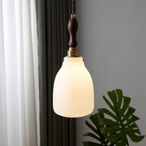 NOKTAI Lámpara Colgante de Cristal de latón con Personalidad, Estilo Vintage y Cristal Blanco Brillante, lámpara Colgante Ajustable E27.