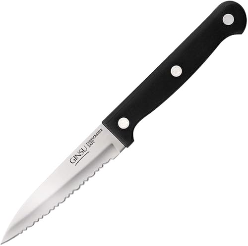 Ginsu Kiso Cuchillo de pelar apto para lavavajillas y siempre afilado, de 3.5 pulgadas, color negro