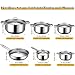 Hunnycook Topfset Induktion - 15-teilig, Starkbodig Edelstahl Töpfe Set, Inklusive Kochtöpfe, Bratpfanne, Feststehende Griffe, Geeignet für Alle Herdarten, Spülmaschinengeeignet