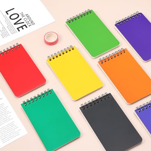 EOOUT 16 Pack Small Spiral Notebooks, 3 x 5 Mini Notepads Pocket Notebook, Memo Pads with College Ruled Lined Pages, 8 Rainbow Colors, 60 Sheets Per Notebook for Home, Office and School Accessories - Thumbnail 6