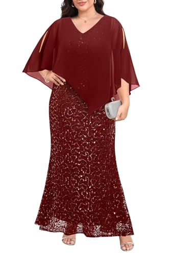 Burgundy Plus Size Dress Wine Red Maroon Prom Bridesmaid Holiday Formal Evening Christmas New Year Mother Long Gown 2025